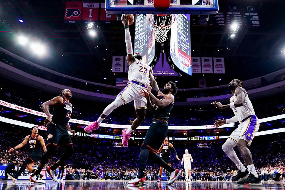 NBA Basketball Game: Philadelphia 76ers vs Los Angeles Lakers