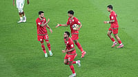 Oman 2-1 Comoros Highlights, FIFA Arab Cup: Al-Ahmar Eliminated Despite Al-Subhi's Brace Sealing Win | Photo: Instagram/omanfa : Oman's Issam Al-Subhi celebrates scoring his side's first goal during the FIFA Arab Cup match against Comoros on December 8, 2025.