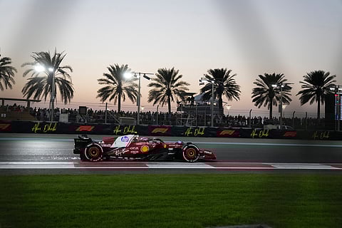 Ferrari driver Lewis Hamilton of Britain in action during the Abu Dhabi Formula One Grand Prix in Abu Dhabi, United Arab Emirates.