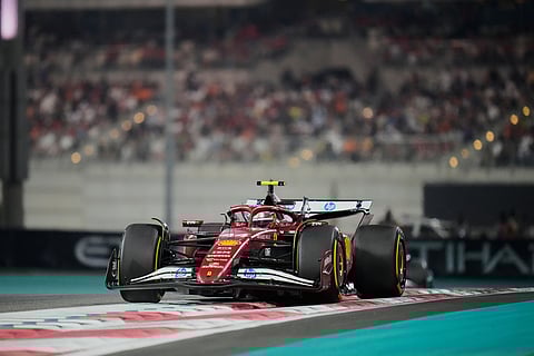 Ferrari driver Lewis Hamilton of Britain in action during the Abu Dhabi Formula One Grand Prix in Abu Dhabi, United Arab Emirates.