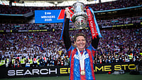 FA Cup Third-Round Draw: Crystal Palace To Face Non-League Macclesfield; Tottenhan Play Aston Villa File photo of Crystal Palace manager Oliver Glasner lifting the FA Cup at Wembley Stadium.