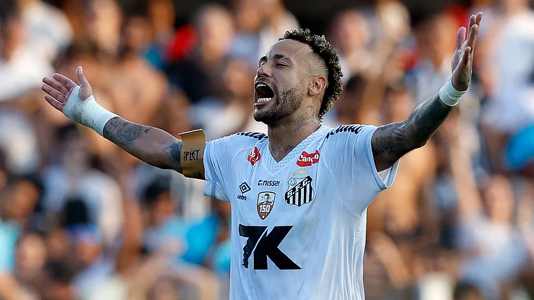 File photo of Neymar in action for Santos. - File