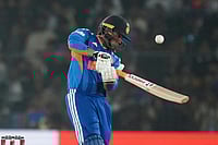| Photo: AP/Rafiq Maqbool : India's Abhishek Sharma plays a shot during the first T20 International cricket match between India and South Africa in Cuttack, India.