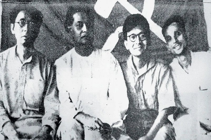 Co-founder of the CPI Muzaffar Ahmed with Bankim Mukherjee, P.C. Joshi and Somnath Lahiri in 1937