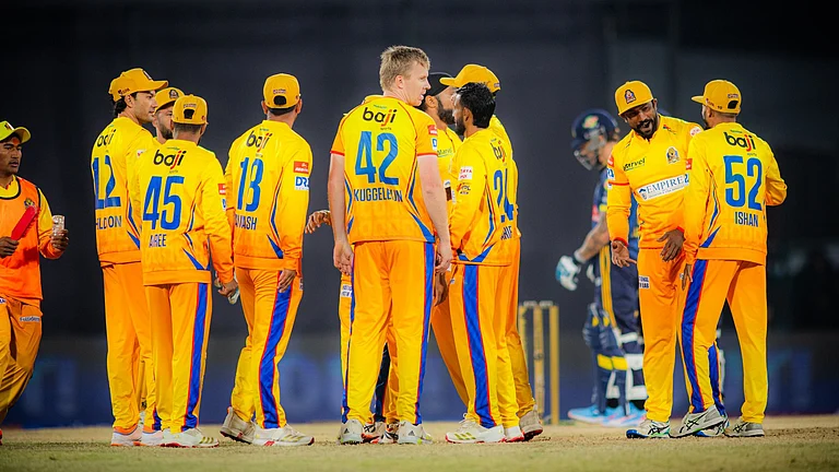 Sudur Paschim Royals thrashed the Biratnagar Kings by 77 runs in a dominating manner in Qualifier 1 of NPL 2025 on Tuesday, December 6. - X/Nepal Premier League