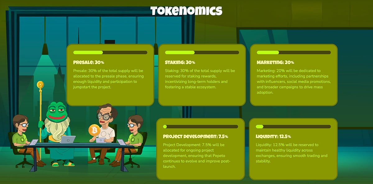 Frog & cartoon some people discussing about crypto