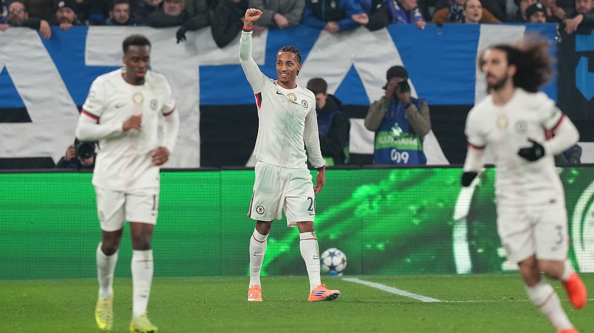 Chelsea's Joao Pedro celebrates after scoring the opening goal during the UEFA Champions League opening phase match against Atalanta on December 9, 2025. - | Photo: AP/Antonio Calanni