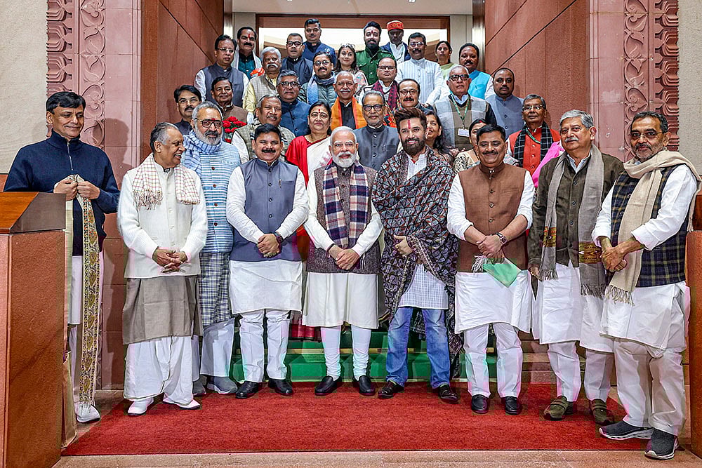 PM Modi with Bihar NDA MPs