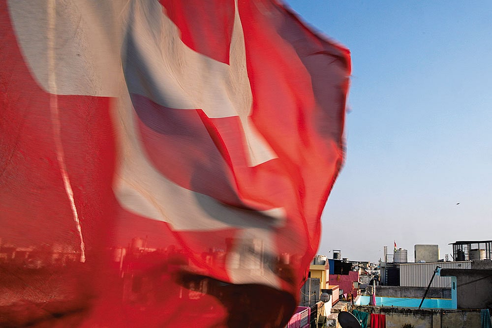 The CPI(ML) central office at Charu Bhawan in Laxminagar area of Delhi
