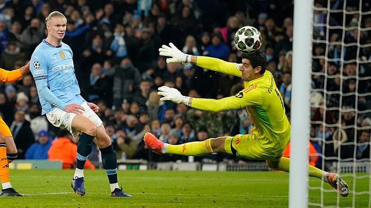 Britain Soccer Champions League playoff first leg Manchester City vs Real Madrid: Erling Haaland