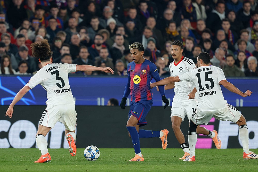 FC Barcelona vs Eintracht Frankfurt UCL 2025-26 match photo-Lamine Yamal