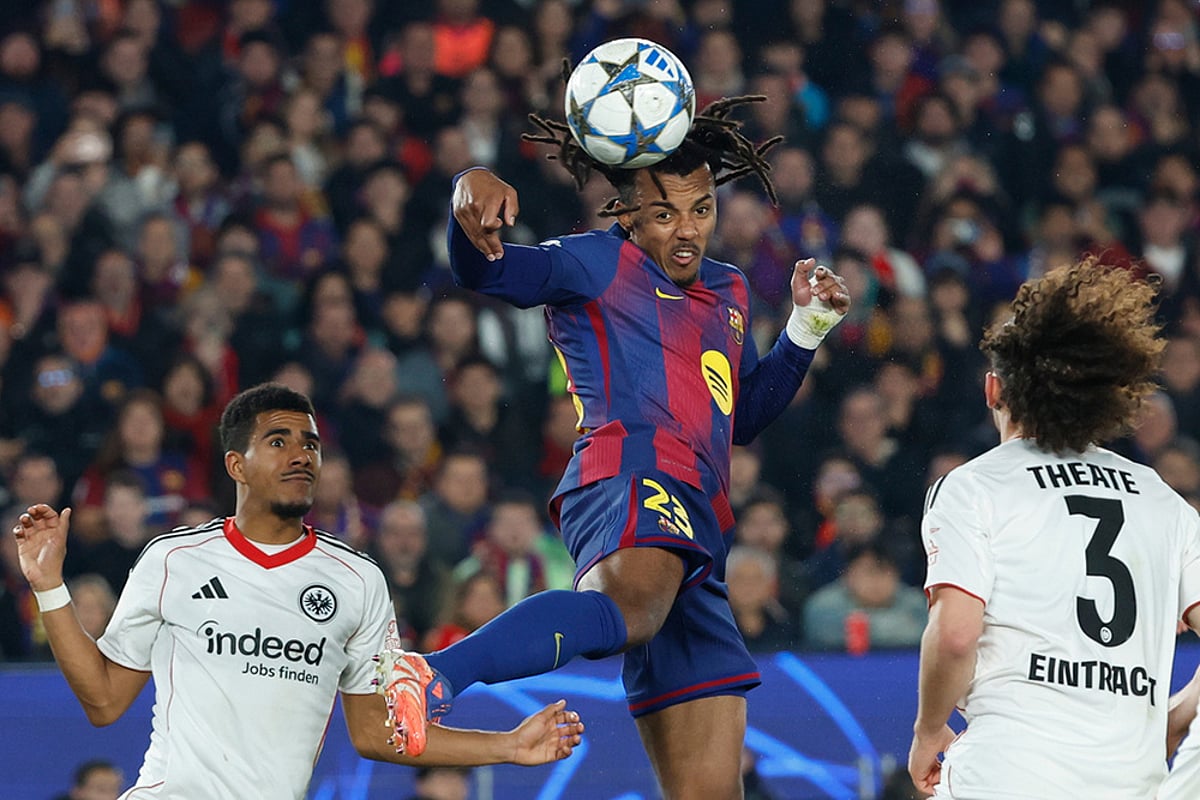 FC Barcelona vs Eintracht Frankfurt, UEFA Champions League 2025-26: Jules Kounde Brace Sees Catalans Scrape Through In Spain - In Pics | Outlook India