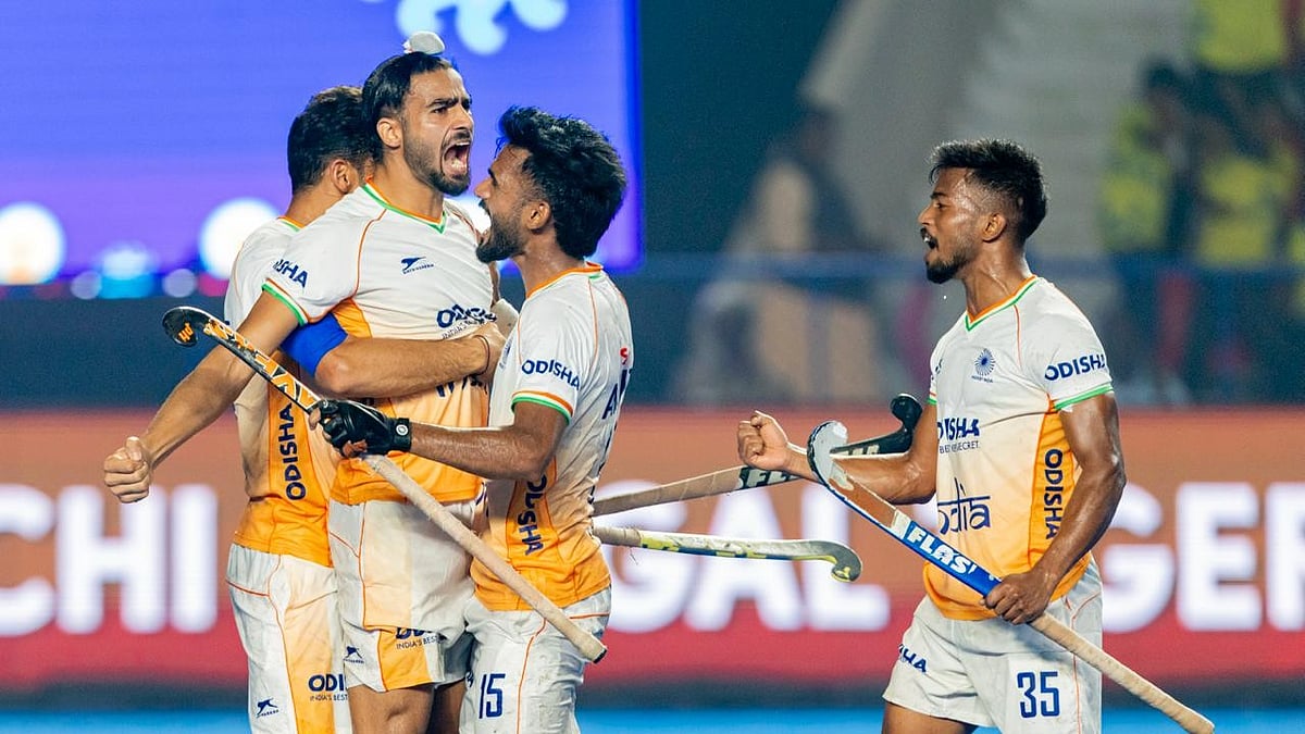 India Vs Argentina Highlights, FIH Junior World Cup 2025 Third-Place Match: Indian team celebrating their win. - Hockey India