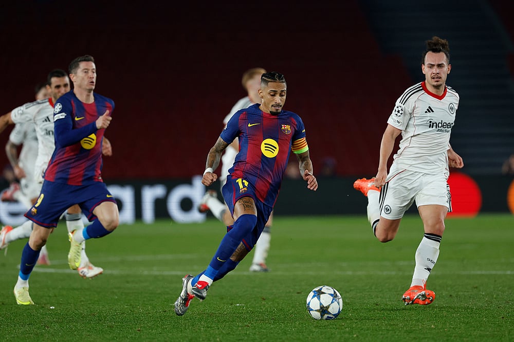 FC Barcelona vs Eintracht Frankfurt UCL 2025-26 match photo-Raphinha
