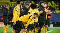 | Photo: AP/Bernd Thissen : Borussia Dortmund's Jobe Bellingham reacts after the UEFA Champions League opening phase match against Bodo/Glimt on December 10, 2025. 