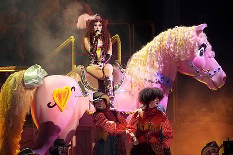 Chappell Roan performs "Pink Pony Club" during the 67th annual Grammy Awards in Los Angeles, Feb. 2, 2025. 