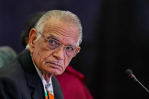 In this Nov. 7, 2022 file photo, former Lok Sabha speaker Shivraj Patil during a round table discussion and clarion call for National Legislators' Conference (NLC) - 2023, in New Delhi. Patil passed away on Friday, Dec. 12, 2025 at the age of 90.