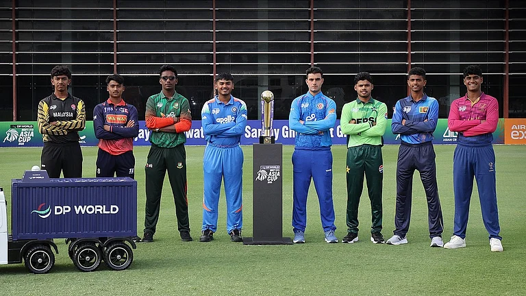 The captains pose with the Under-19 Asia Cup trophy ahead of the tournament. - X/Asian Cricket Council