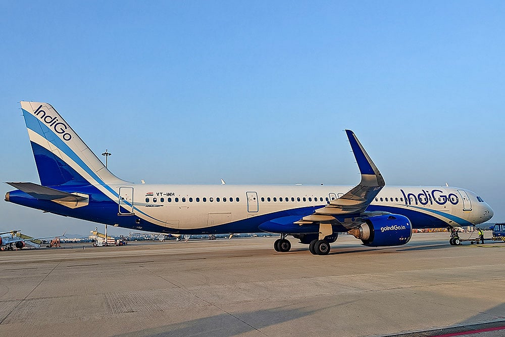 IndiGo flight prepares for takeoff at Bengaluru airport