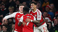Arsenal 2-1 Wolves, EPL 2025-26 Highlights: Late Own Goal Drama Saves Gunners At The Emirates - As It Happened Instagram/Arsenal : Gyokeres, Saka and Hincapie celebrate Arsenal's win