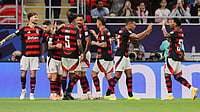 Flamengo 2-0 Pyramids Highlights, FIFA Intercontinental Cup: Brazilians Set Up Potential Blockbuster Final Against PSG (AP Photo/Hussein Sayed) : Flamengo's Danilo, center, celebrates with his teammates after scoring his side's second goal during the FIFA Intercontinental Cup soccer match between Flamengo and Pyramids in Doha, Qatar, Saturday, Dec. 13, 2025