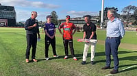 X/WBBL : Captains Sophie Devine and Elyse Villani at the toss for the Women's Big Bash League 2025 final between Hobart Hurricanes and Perth Scorchers. 