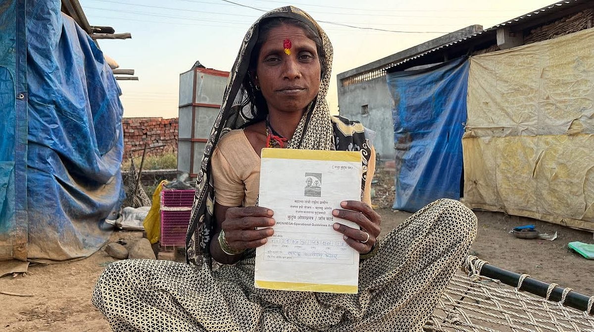 Sarubai Kengar in rural Yavatmal received a job card under Manrega, but wasn't offered a minimum 100 days work in 2024, guaranteed under the act.  - Behanbox|Priyanka Tupe