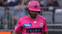 Big Bash League 2025-26: Babar Azam's BBL Debut For Sydney Sixers Ends In Disappointment - Watch X : Babar Azam was out for 2 runs in his BBL game.