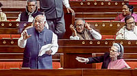 PTI :  Leader of the Opposition in Rajya Sabha Mallikarjun Kharge speaks during a debate on Vande Mataram in the House at the Winter session of Parliament, in New Delhi, Tuesday, Dec. 9, 2025. 