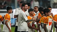 Fog Delays Lionel Messi's Delhi Arrival, Deferring Flight From Mumbai PTI : Argentine footballer Lionel Messi meets young enthusiasts during the 'GOAT India Tour 2025', at Wankhede Stadium, in Mumbai.