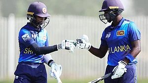 | Photo: X/ACCMedia1 : Sri Lanka U19 players during their ACC U19 Asia Cup match against Nepal on December 13, 2025.