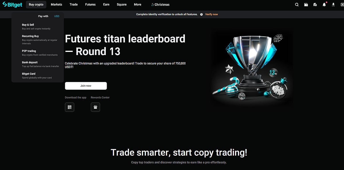 Bitget website homepage