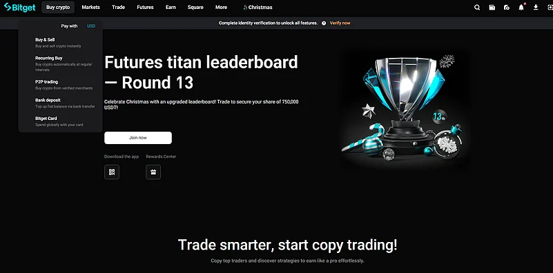 Bitget website homepage