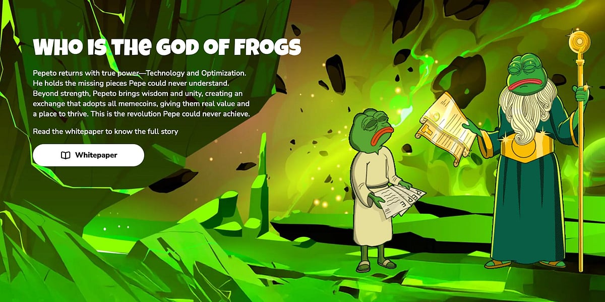 Pepeto cryptocurrency project promotional web banner