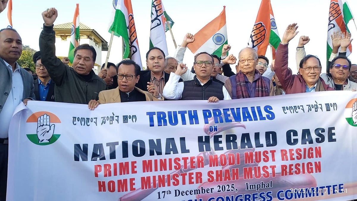 X/INCIndia : Congress Protest In Imphal