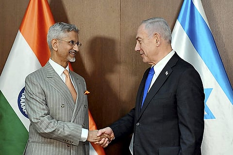 Union External Affairs Minister S Jaishankar during a meeting with Israeli Prime Minister Benjamin Netanyahu, in Jerusalem. 