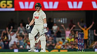 The Ashes: Steve Smith Targets Boxing Day Return After Late Withdrawal From Adelaide Test | Photo: AP/Tertius Pickard : Australia's captain Steve Smith reacts after winning the second Ashes Test match against England in Brisbane on December 7, 2025.