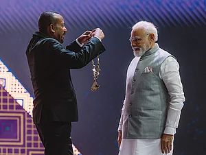| Photo: @PMEthiopia/X via PTI : Prime Minister Narendra Modi being conferred with Ethiopia's highest award 'The Great Honour Nishan of Ethiopia' by his Ethiopian counterpart Abiy Ahmed Ali during a ceremony at the Addis International Convention Centre, in Addis Ababa.