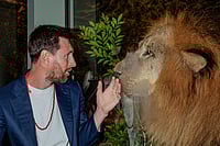 GOAT India Tour 2025: Lionel Messi Visits Wildlife Conservation Centre Vantara | Photo: Vantara via PTI : Argentine footballer Lionel Messi during a visit at Vantara, a wildlife rescue, rehabilitation and conservation centre, in Jamnagar, Gujarat.