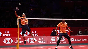 BWF/Badminton Photo : BWF World Tour Finals 2025: SatChi top Group B with win over Indonesia.