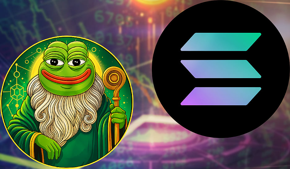 Pepeto and Solana Logos.