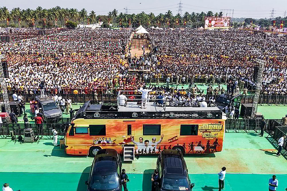 TVK chief Vijays public meeting in TNs Erode