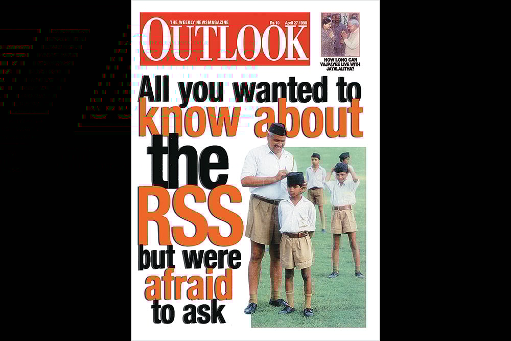 Past, Future: As the Rashtriya Swayamsevak Sangh (RSS) family tree grew, Outlook traced all the Sangh’s spheres of activities—armed forces, intelligence, education and science. The issue also looked at the history of the organisation, the Nathuram Godse problem and the Congress’ links to the organisation - null