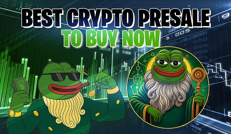 Pepeto crypto ad with frogs.
