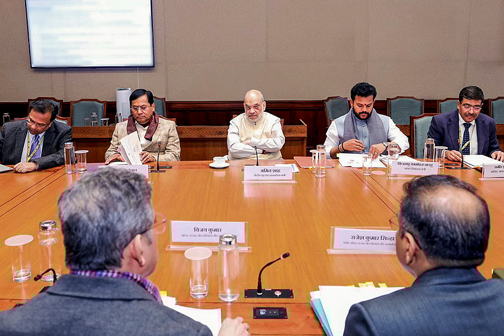 Amit Shah chairs a review meeting