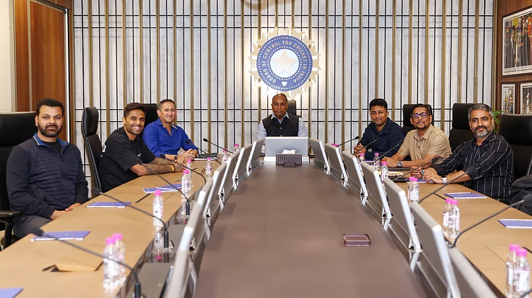The Ajit Agarkar-led BCCI selection committee and captain Suryakumar Yadav met in Mumbai to pick the India squad for the T20 World Cup. - Photo: X/BCCI