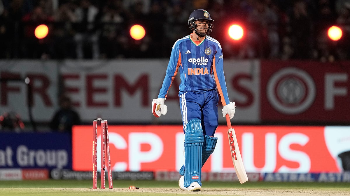 India's Shubman Gill walks off the field after bowled out by South Africa's Marco Jansen during the third T20 cricket match between India and South Africa in Dharamshala, India, Sunday, Dec. 14, 2025.  - | Photo: AP/Ashwini Bhatia