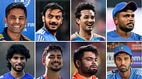 PTI : Members of India's squad for the ICC T20 World Cup 2026, including captain Suryakumar Yadav (top left) and vice-captain Axar Patel (second from top left).