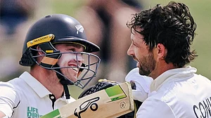 X/BlackCaps : Tom Latham and Devon Conway shared a 192-run opening partnership on Day 4 of the third New Zealand vs West Indies Test.