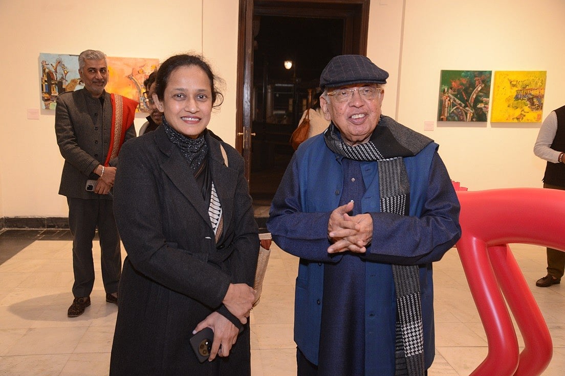 Artist Mukesh Sharma and curator Archana Khare Ghose - null